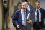 EU foreign ministers discuss relations with the U.S. at Brussels meeting in Belgium.
