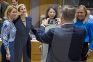 EU foreign ministers discuss relations with the U.S. at Brussels meeting in Belgium.