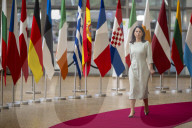 EU foreign ministers discuss relations with the U.S. at Brussels meeting in Belgium.