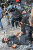 Massive Mobilization Of Retirees Accompanied By Fans Of Argentine Football.