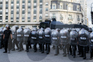 Massive Mobilization Of Retirees Accompanied By Fans Of Argentine Football.