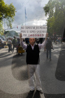 Massive Mobilization Of Retirees Accompanied By Fans Of Argentine Football.