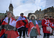 Hundreds Attend 'Elbows Up, Canada!' Rally In Ottawa