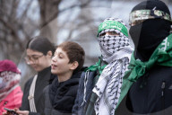 Protesters March In NYC In Support Of Mahmoud Khalil