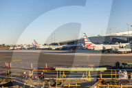 Fleet Of American Airlines In LaGuardia Airport