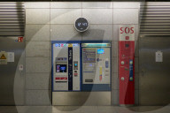 Ticket Machines And Emergency SOS System At A Munich Subway Station