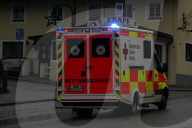 Red Cross Ambulance On An Early Morning Emergency Call