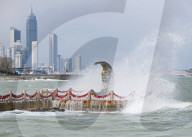 Strong Wind Blue Warning in Yantai