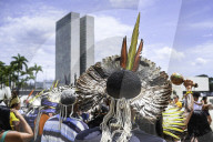 Indians Protest In Front Of Brazil's Supreme Court