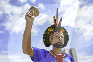 Indians Protest In Front Of Brazil's Supreme Court