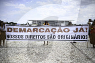 Indians Protest In Front Of Brazil's Supreme Court