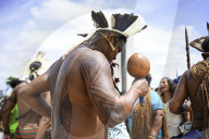 Indians Protest In Front Of Brazil's Supreme Court