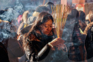 Chinese Buddhists Offer Prayers In Toronto, Canada