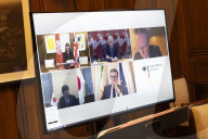 Rachel Reeves UK Chancellor of the Exchequer joins a G7 meeting