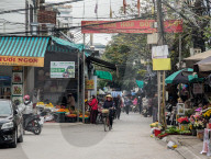 Bustling Street Market In Vietnam