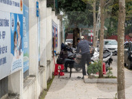 Traditional Street Barber In Vietnam
