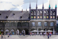Daily Life In The City Of Lübeck In Northern Germany