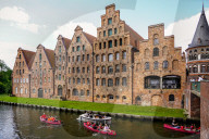 Daily Life In The City Of Lübeck In Northern Germany