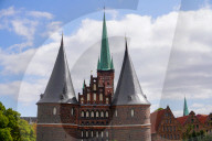 Daily Life In The City Of Lübeck In Northern Germany