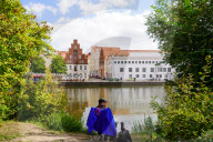 Daily Life In The City Of Lübeck In Northern Germany