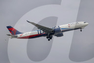 Delta Airbus A330 Team USA livery taking off from Barcelona