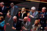  Italian Prime Minister Giorgia Meloni Addresses The Italian Senate Ahead Of The European Union Leader's Summit