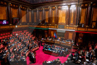  Italian Prime Minister Giorgia Meloni Addresses The Italian Senate Ahead Of The European Union Leader's Summit