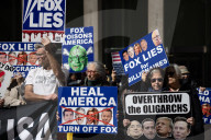 Demonstrators Protest Outside Of Fox Headquarters