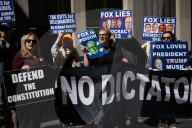 Demonstrators Protest Outside Of Fox Headquarters