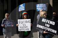 Demonstrators Protest Outside Of Fox Headquarters