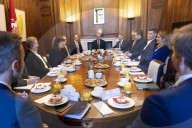 Rachel Reeves UK Chancellor of the Exchequer joins a FinTech business breakfast