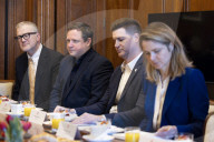 Rachel Reeves UK Chancellor of the Exchequer joins a FinTech business breakfast