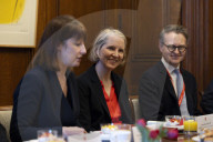 Rachel Reeves UK Chancellor of the Exchequer joins a FinTech business breakfast