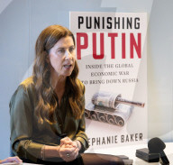Exclusive Foreign Press Association briefing with Stephanie Baker on her topical book Punishing Putin at Bloomberg HQ, London, UK. 