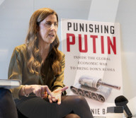 Exclusive Foreign Press Association briefing with Stephanie Baker on her topical book Punishing Putin at Bloomberg HQ, London, UK. 
