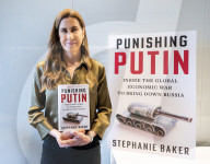Exclusive Foreign Press Association briefing with Stephanie Baker on her topical book Punishing Putin at Bloomberg HQ, London, UK. 
