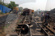 Train Derails In Dhaka
