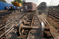 Train Derails In Dhaka