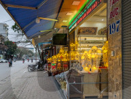 Illuminated Shopfronts And Decorative Lamps In Vietnam