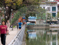 Tranquil Walk Along The River In The Vietnamese Town Of Thanh Hoa