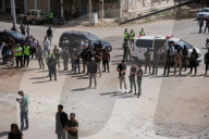 Crowds Of Syrians Mourn The Victims Of Israeli Airstrikes In Daraa.