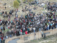 Crowds Of Syrians Mourn The Victims Of Israeli Airstrikes In Daraa.