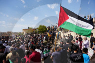 Crowds Of Syrians Mourn The Victims Of Israeli Airstrikes In Daraa.