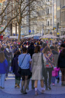 Crowdy Shopping Street In Munich