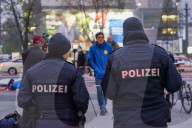 German Police Securing Area During Public Event