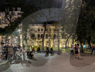 Nighttime Social Dancing In The Vietnamese Capital Of Hanoi