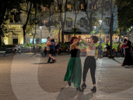 Nighttime Social Dancing In The Vietnamese Capital Of Hanoi