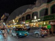 Road Traffic At Night In Hanoi