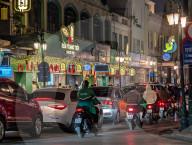 Road Traffic At Night In Hanoi