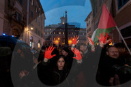 Pro-Palestinian Demonstrators In Rome Protest Israel's Renewed Bombing Campaign Against Gaza
